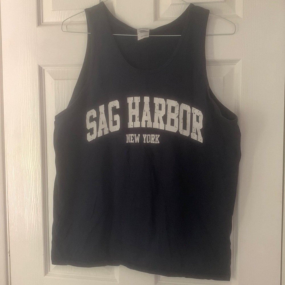 Sag Harbor New York Semi-Distressed Tank Top